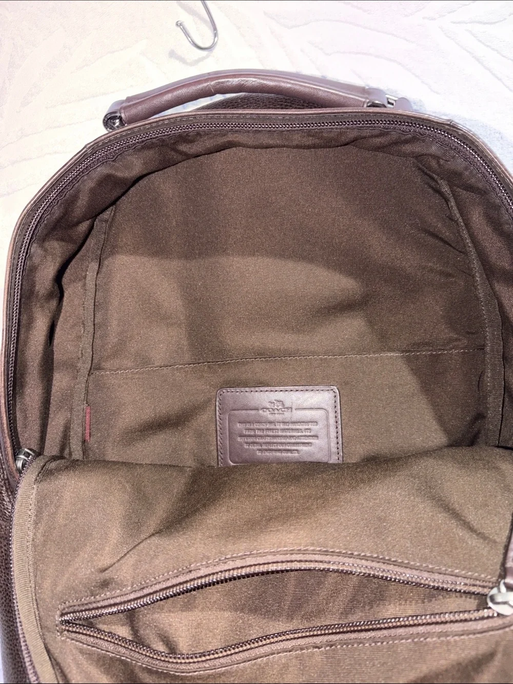 Coach Men’s Leather Backpack in Dark Brown and Brown